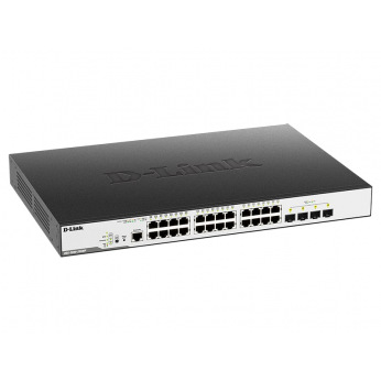 Коммутатор D-Link DGS-3000-28XMP 24xGE PoE, 4xSFP+, L2 802.3af/802.3at (30Вт), PoE-бюджет 370Вт (DGS-3000-28XMP)