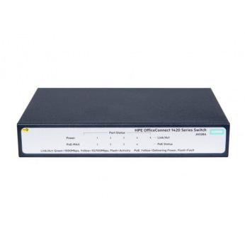 Коммутатор HPE 1420-5G-PoE+ Unmanaged Switch, 5xGE-T, L2, 32W, LT Warranty (JH328A)