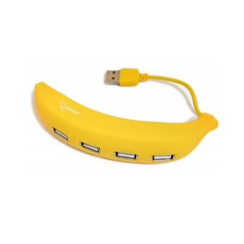 Концентратор Gembird 4 порти USB 2.0 (UH-002) "банан"