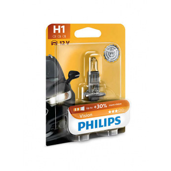 Лампа галогенная Philips H1 Vision, 3200K, 1шт/блистер (12258PRB1)