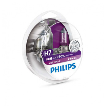 Лампа галогенная Philips H7 VisionPlus, 2шт/блистер (12972VPS2)