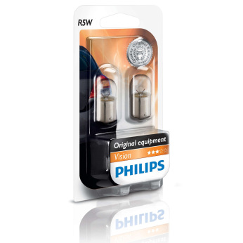 Лампа розжарювання Philips R5W Vision, 2шт/блістер (12821B2)