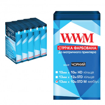 Лента красящая WWM 13мм х 10м STD левый Black ( R13.10SM5) 5шт