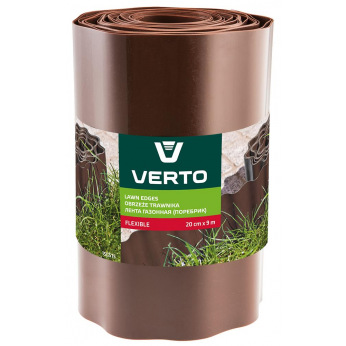 Лента Verto газонная 20 cm x 9 m, коричневая (15G515)