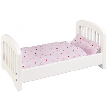 Кроватка для кукол goki белая (51734G)