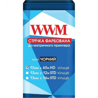 Лента красящая WWM 13мм х 60м HD кольцо Black (M13.60H)