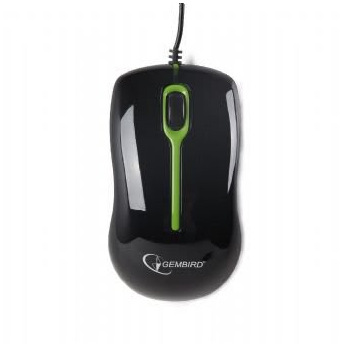 Манипулятор "Мышь" Gembird MUS-U-004-G, USB, Black/Green ( MUS-U-004-G)