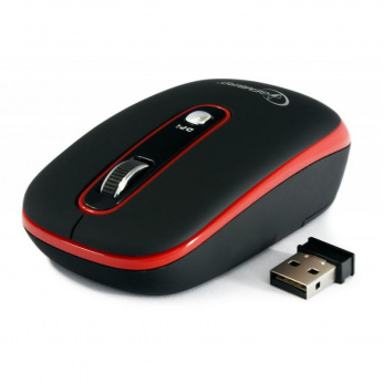 Манипулятор "Мышь" Gembird MUSW-103-R, беспроводная, USB, Black/Red ( MUSW-103-R)