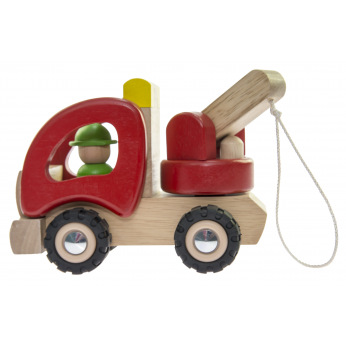Машинка деревянная goki Евакуатор (красный)  (55965)