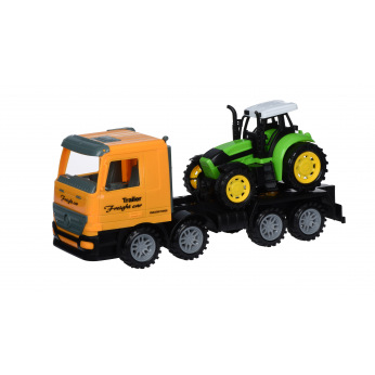 Машинка инерционная Same Toy Super Combination Тягач желтый с трактором  (98-84Ut-2)