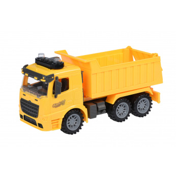Машинка инерционная Same Toy Truck Самосвал желтый со светом и звуком  (98-611AUt-1)