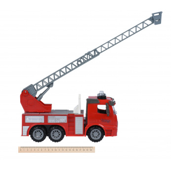 Машинка инерционная Truck Пожарная машина с раздвижной лесницей со светом и звуком  (98-616AUt)