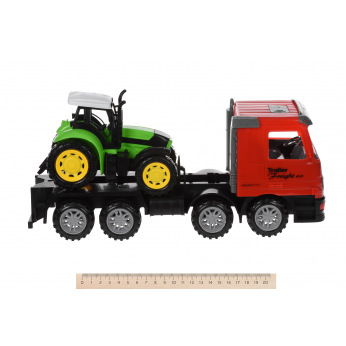 Машинка инерционная Same Toy Super Combination Тягач красный с трактором и бульдозером  (98-90Ut-1)