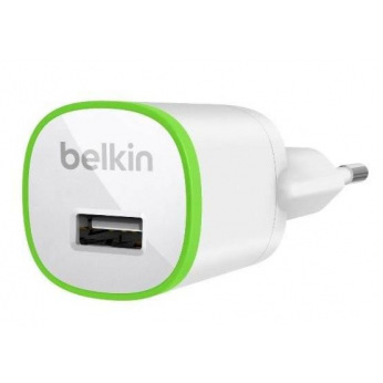 Мережевий ЗП Belkin USB HomeCharger (USB 1A ), UNI, 5V, White (F8J013vfWHT)