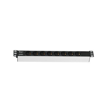 Розетка Schuko MIRSAN Group PDU 6XDIN49440, алюминиевый корпус 1U, переключение ВКЛ / ВЫКЛ, вилка DIN 49441 (MR.PRZ1U6O.SC)