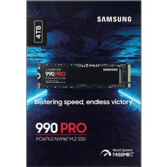 Накопичувач Samsung SSD 990 PRO 4TB PCIe 4.0 M.2 990 PRO 4TB PCIe 4.0, MZ-V9P4T (MZ-V9P4T0BW)