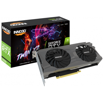 Відеокарта NVIDIA RTX 3050 /Twin/X2/(1777MHz/14Gbps)/8GBGDDR6/128/DVI+DP+HDMI Inno3D RTX 3050 TWIN X2 (N30502-08D6-1711VA41)