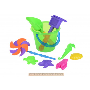 Набор для игри с песком Same Toy с Воздушной вертушкой (зеленое ведерко) 9 шт  (HY-1206WUt-1)