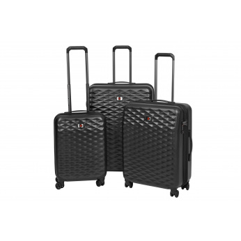 Набір пластикових валіз, Wenger Lumen Set, (20"/24"/28"), 4 колеса, чорний (604333)