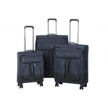 Набір текстильних валіз, Wenger Deputy Set, (20"/24"/29"), 4 колеса, темно-синій (604365)