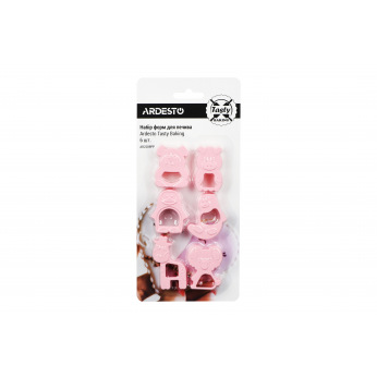 Набір форм для печива Ardesto Tasty Baking, 6 шт., рожевий,пластик (AR2309TP)