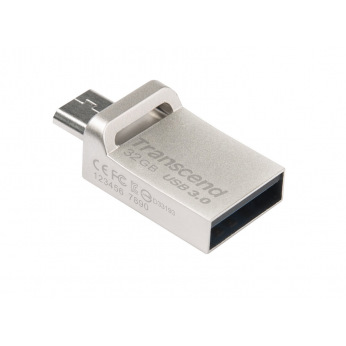 Флешка USB Transcend 32GB USB 3.1 JetFlash 880 OTG Metal Silver (TS32GJF880S)