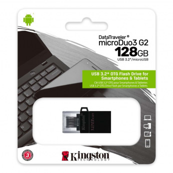 Флешка USB Kingston 128GB USB 3.2 G2 microUSB DT microDuo OTG (DTDUO3G2/128GB)