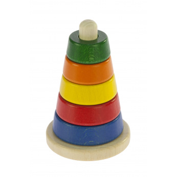 Пирамидка Nic деревянная разноцветная  (NIC2311)