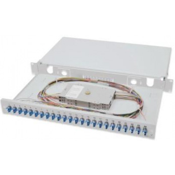 Оптическая панель DIGITUS 19’ 1U, 24xLC duplex, incl, Splice Cass, OS2 Color Pigtails, Adapter (DN-96332/9)