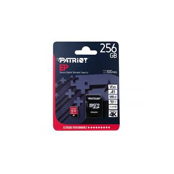 Карта пам’яті Patriot EP Series 256GB Micro SDXC V 30 A1 UHS-I U3 4K UHD Memory Card with SD Adapter PEF256GEP31MCX (PEF256GEP31MCX)