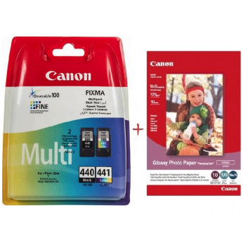Набор Картриджей Canon PG-440/CL-441 + Canon Glossy 170г/м кв, GP-501 4"х 6", 10л (PG-440/CL-441+Paper)