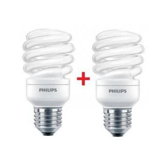 Комплект энергосберегающих ламп Philips Philips E27 20W 220-240V 6500K (2шт) (8727900844580)