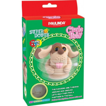 Маса для ліплення Paulinda Super Dough Circle Baby Собака заводний механізм, коричнева PL-081177-6 (PL-081177-6*)