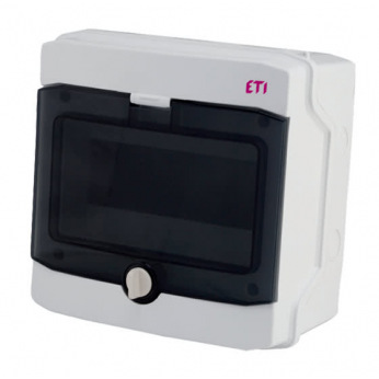 Щит пластиковый ETI ECH 8PT (наружный 1х8мод, дверь прозр, IP65) (1101061)