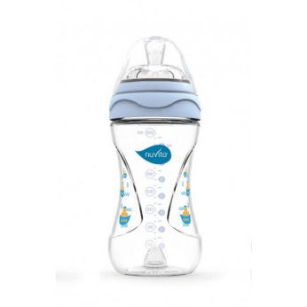 Пляшка для годування Nuvita Mimic 250 мл 3м+ Антиколікова, блакитна (NV6030Blue)