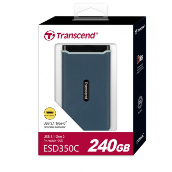 Портативний SSD USB 3.1 Gen 2 Type-C Transcend ESD350C 240GB Navy Blue (TS240GESD350C)