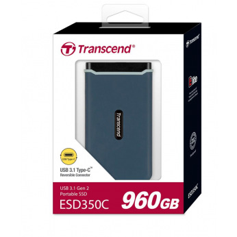 Портативний SSD USB 3.1 Gen 2 Type-C Transcend ESD350C 960GB Navy Blue (TS960GESD350C)