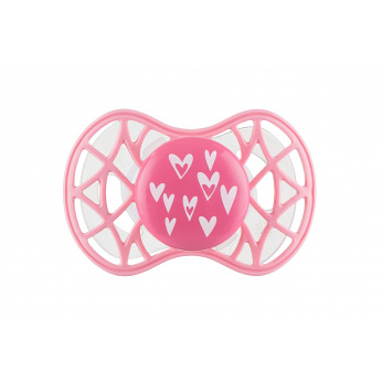 Пустушка симетрична Nuvita NV7085 Air55 Cool 6m+ "сердечки" рожева (NV7085PY)