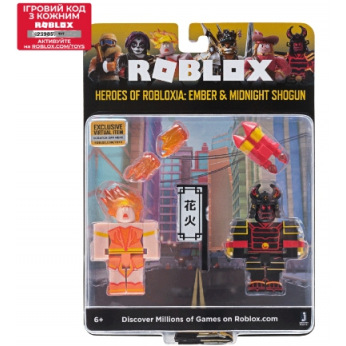 Игровая коллекционная фигурка Jazwares Roblox Game Packs Heroes of Robloxia:Ember&Midnight Shogun W4 (ROG0121*)