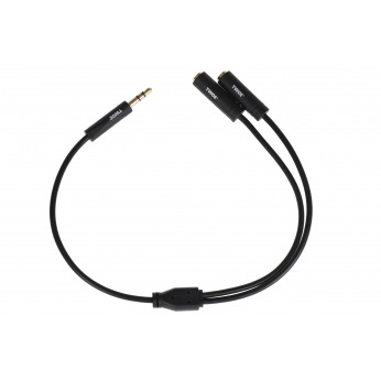 Розгалуджувач для навушників 2E Adapter 3.5 мм jack(M) x 2(F), black, 0.15m (2E-W9697)