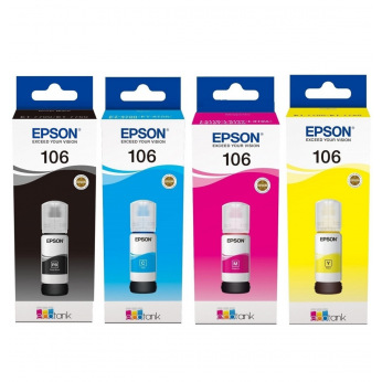 Набор оригинальных чернил Epson 106 (SET106B/C/M/Y)