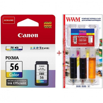 Картридж для Canon PIXMA E404 CANON 56+WWM  Color Set56-inkC
