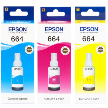 Чернила для Epson L566 EPSON 664  C/M/Y 3шт x 70мл SET664C/M/Y