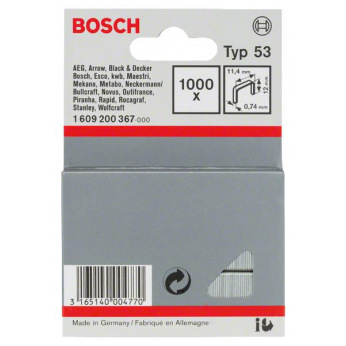 Скоби Bosch 12мм ТИП 53, 1000шт (1.609.200.367)