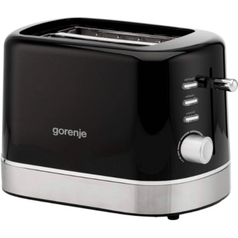 Gorenje toaster 850Вт, подогрев, разморозка, пластик, черный (T800DB)