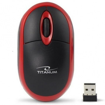 Мышка  беспроводная Titanum Mouse TM116R Black-Red (TM116R)