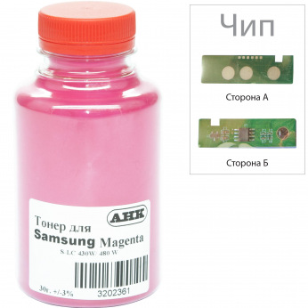 Тонер та Чіп для Samsung M404S Magenta (CLT-M404S/XEV) АНК  Magenta 30г 3202628