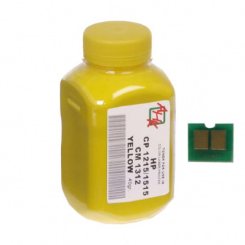 Тонер та Чіп для HP Color LaserJet CP1518 АНК  Yellow 40г 1500160