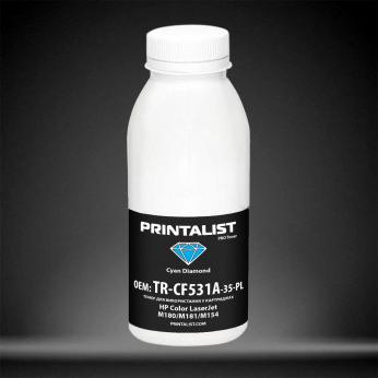 Тонер для HP 205A Cyan (CF531A) PRINTALIST  Cyan 35г TR-CF531A-35-PL