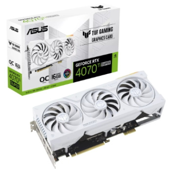 Відеокарта NVIDIA RTX 4070TI SUPER /TUF/OC/BTF/WHITE/16GB/GDDR6X TUF-RTX4070TIS-O16G-BTF-WHITE (TUF-RTX4070TIS-O16G-BTF-WHITE)